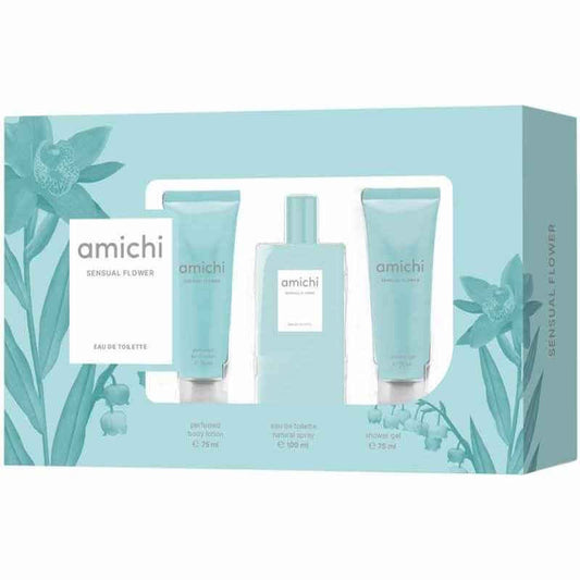 Amichi Estuche Sensual Flower Woman Vapo 75 Ml + Gel Baño 75 Ml + Body Lotion 75 Ml