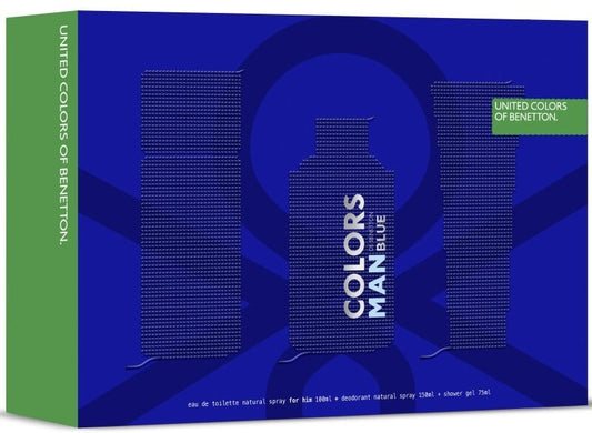Benetton Estuche Colors Blue Man 100 VP + DE + GE - El Regalo Perfecto para Él
