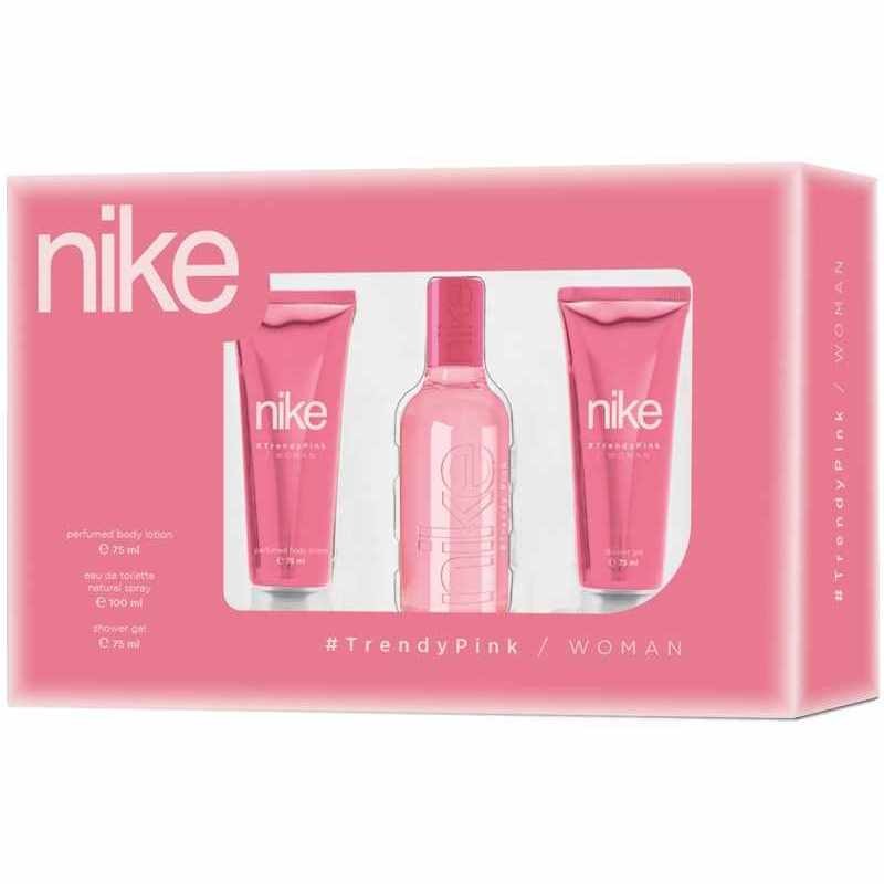 NIKE Estuche Trendy Pink Woman Vapo 100 Ml + Body Lotion 75 Ml + Gel Baño 75 Ml