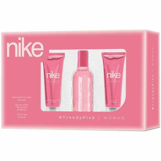 NIKE Estuche Trendy Pink Woman Vapo 100 Ml + Body Lotion 75 Ml + Gel Baño 75 Ml