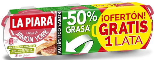 La Piara Paté Jamón York Pk 2 + 1 77 Gr