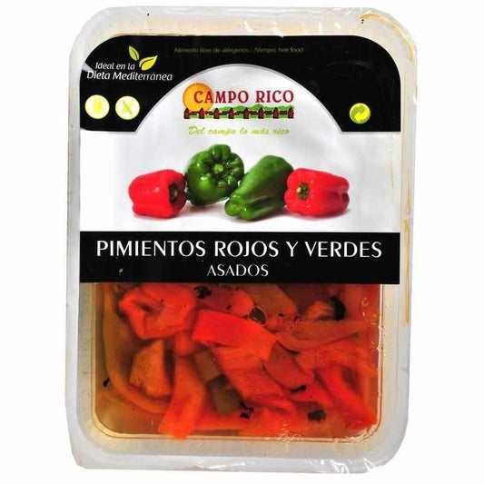 Campo Rico Pimientos Rojos y Verdes Asados 350 g - Sabor Auténtico y Natural