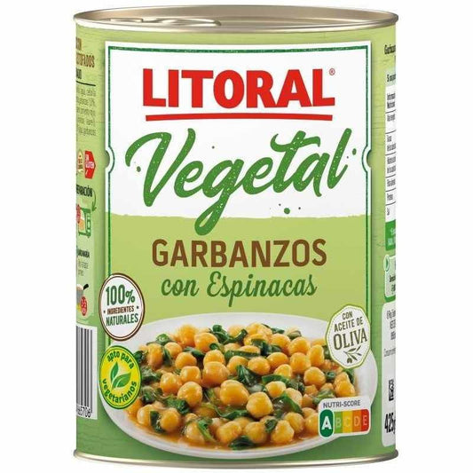 Litoral Garbanzo con Espinacas 425 g - Tradición y Sabor en Cada Bocado