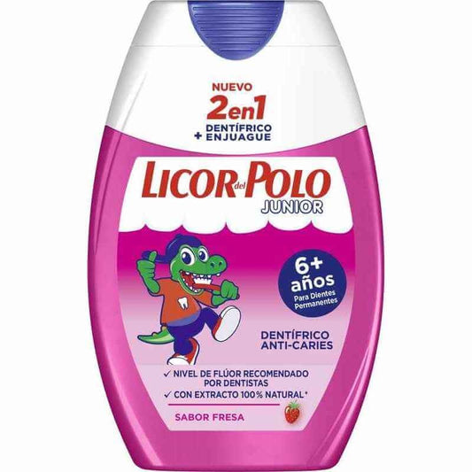 Licor Del Polo Dentífrico Junior 2 en 1 Fresa 75 Ml