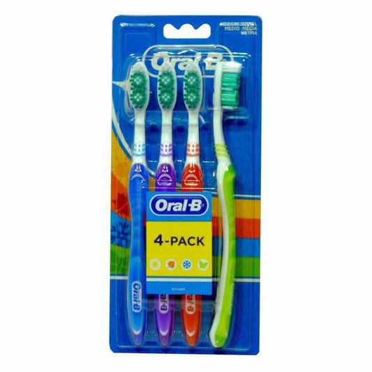 Oral-B Cepillo Dental 1 2 3 Clean 40 Medio 4 Unidades