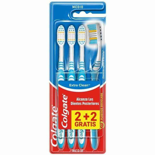 Colgate Cepillo Dental Extra Clean 4 Unidades