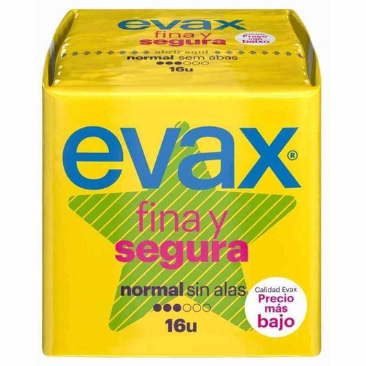 Evax Compresa Fina Y Segura Normal Sin Alas 16 Unidades