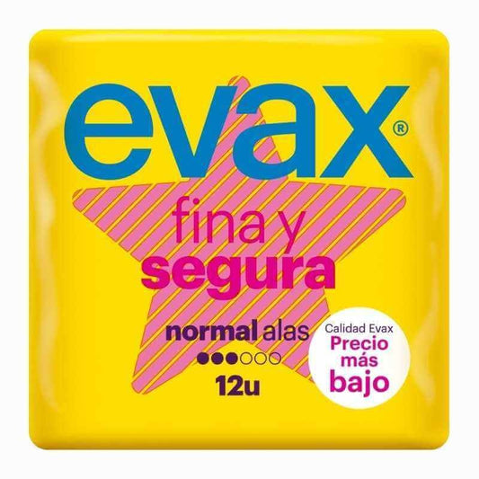Evax Compresa Fina Y Segura Normal Con Alas 12 Unidades