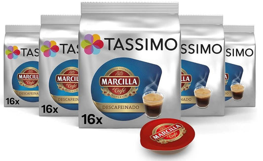 Tassimo Marcilla Café Descafeinado Pack 80 Cápsulas - Sabor Auténtico Sin Cafeína