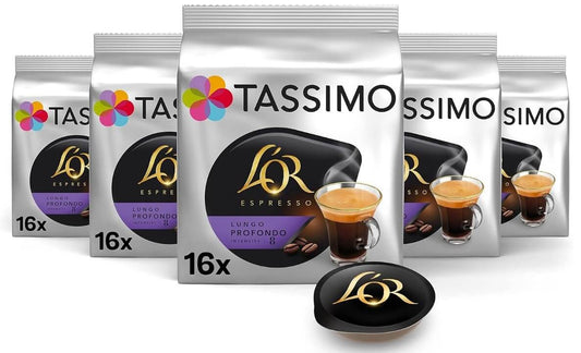 Tassimo L'OR Lungo Profundo Pack 80 Cápsulas - Café Intenso y Aromático