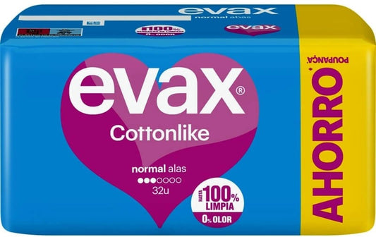 Evax Compresas Cotton Normal Ala 32 Und