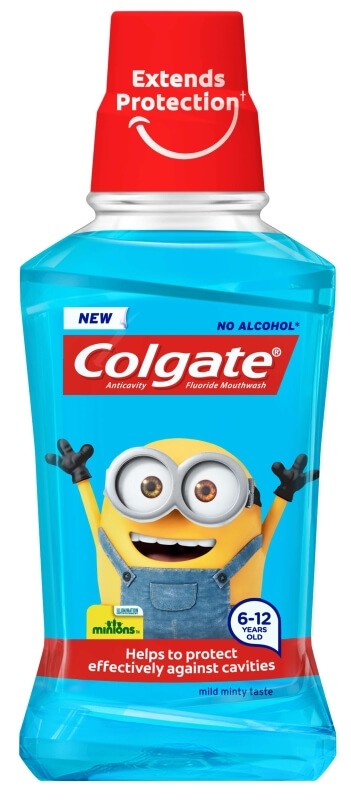 Colgate Enjuague Bucal Infantil Minions 250 ml - Protección Divertida contra las Caries