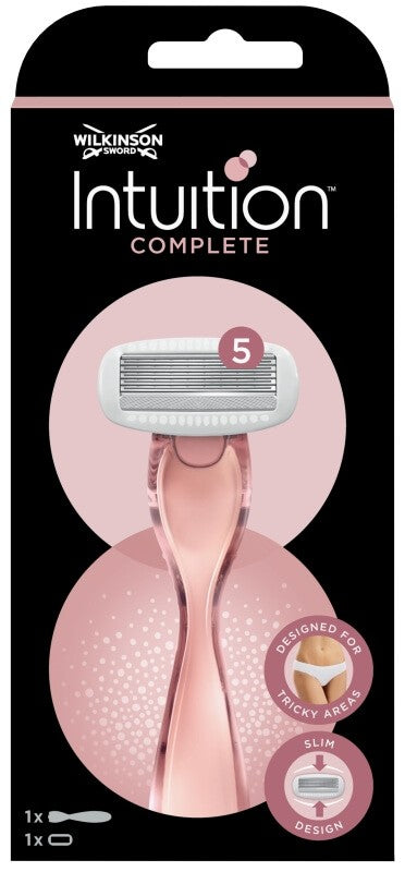 Wilkinson Sword Maquinilla de Depilar Intuition Complete - Maquinilla + Recambio Cuchilla de 5 Hojas para una Depilación Precisa