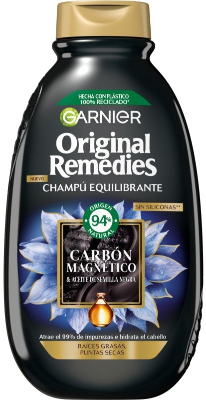 Garnier Original Remedies Champú Equilibrante Carbón Magnético 300 ML