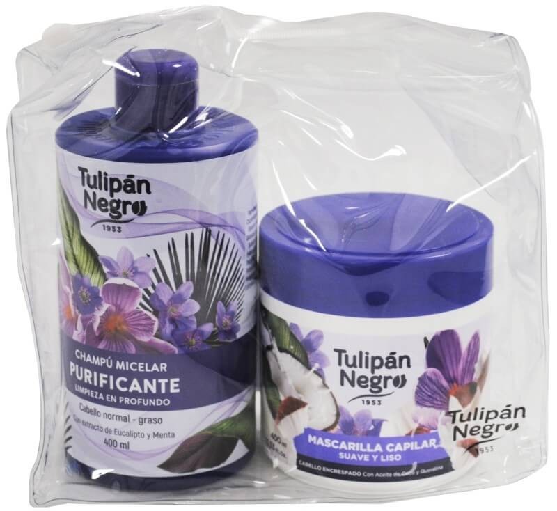 Tulipán Negro Champú y Mascarilla Capilar Purificante Suave y Liso