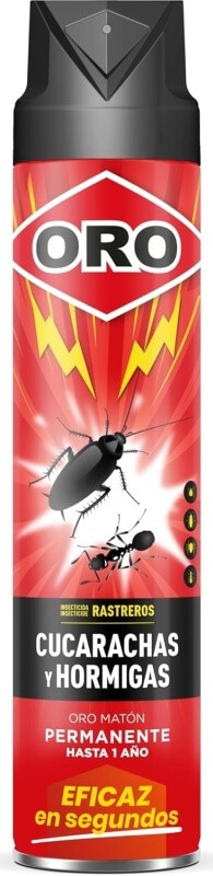 Oro Insecticida para Cucarachas y Hormigas en Spray 750 ml – Protección Permanente y Eficaz