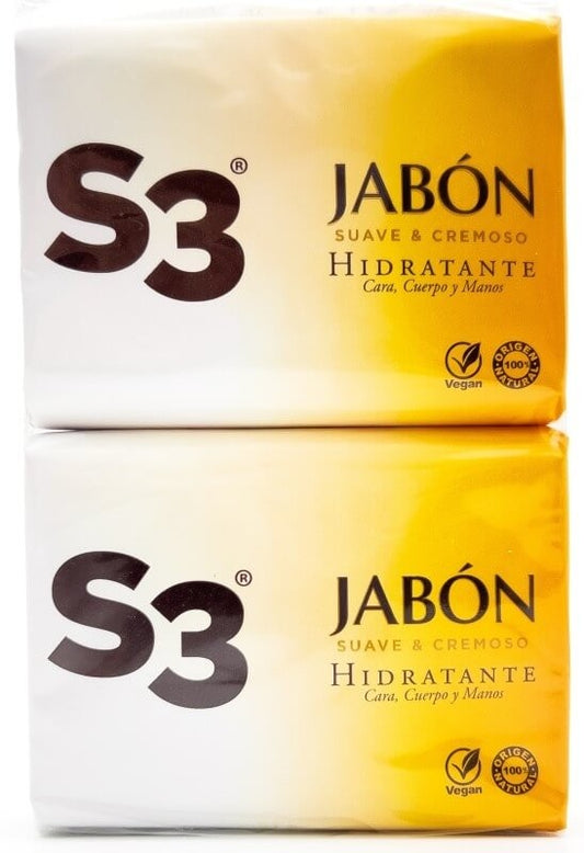 S3 Jabón Hidratante en Pastillas 2 x 125g - Suavidad y Cuidado Natural para Tu Piel