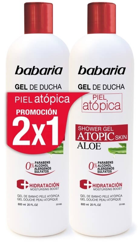 Babaria Gel de Ducha Piel Atópica Aloe Pack 2 x 600 Ml