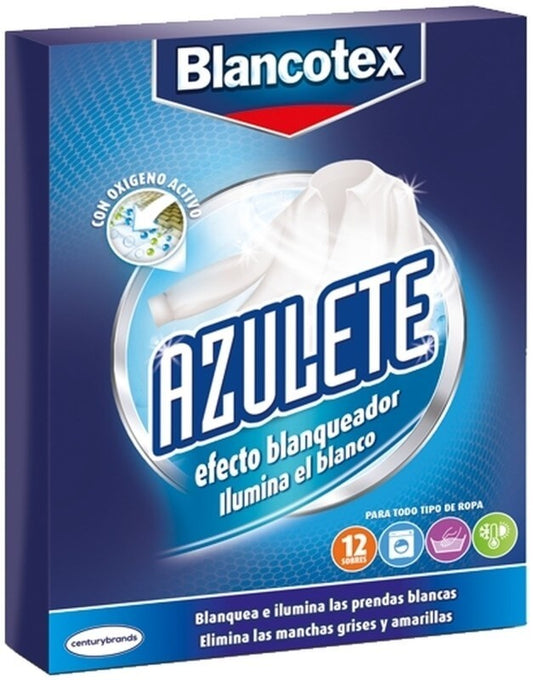 Blancotex Azulete efecto blanqueador 12 sobres – Devuelve la luminosidad al blanco de tu ropa