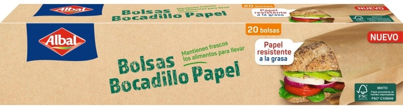 Albal Bolsa Bocadillo Papel 20 Und