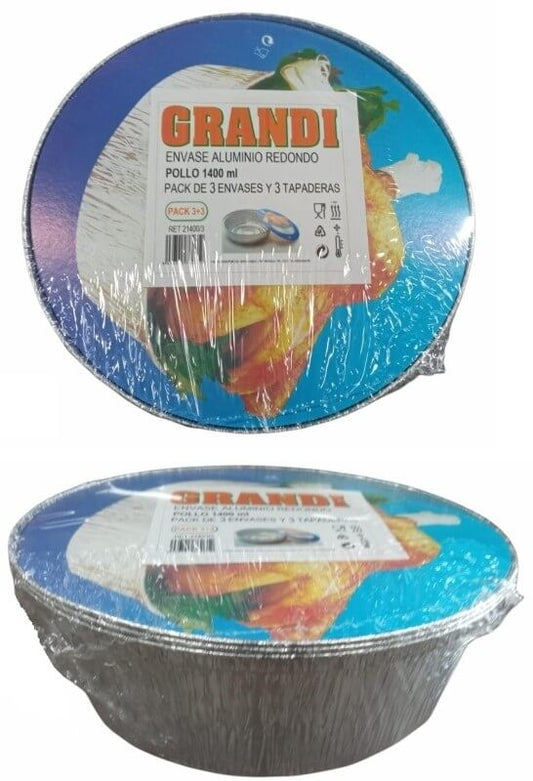 Grandi Envase Aluminio Pollo + Tap 3 GDE