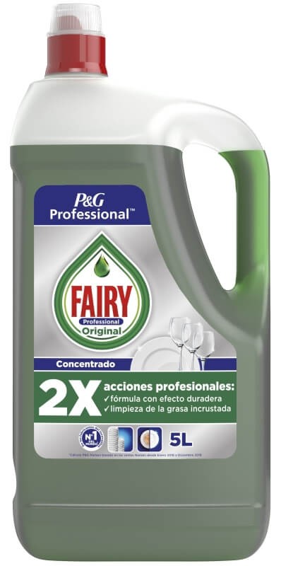 Fairy Professional Original Lavavajillas Concentrado 5L - Potente Limpiador para Vajilla Impecable