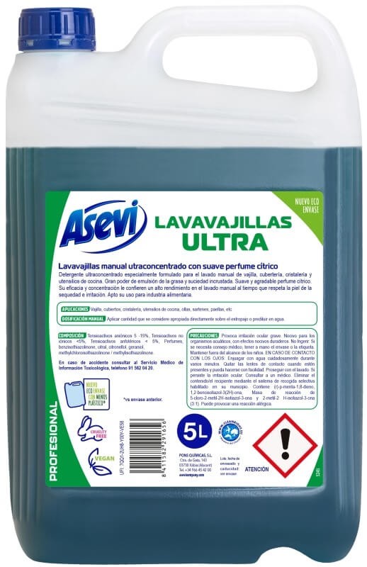 Asevi Lavavajillas Profesional Ultra 5L - Máxima Potencia y Limpieza