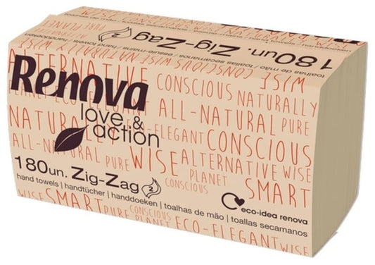 Renova Toallas Secamanos Zig-Zag 180 unidades - La Elección Natural y Ecológica