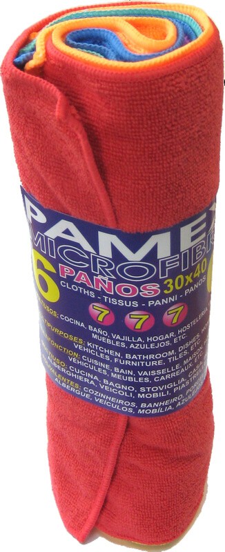 Pamex Paños Microfibra Rol 30 X 40 6 Und