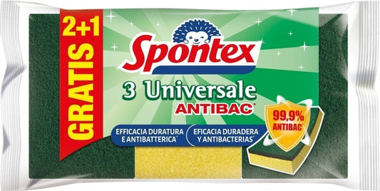 Spontex 3 Universale Antibac 2+1 Gratis – Limpieza Duradera y Antibacteriana