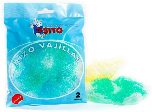 Osito Rizo Vajillas 2 Unidades – Limpieza Eficiente y Suave para Tu Cocina y Baño