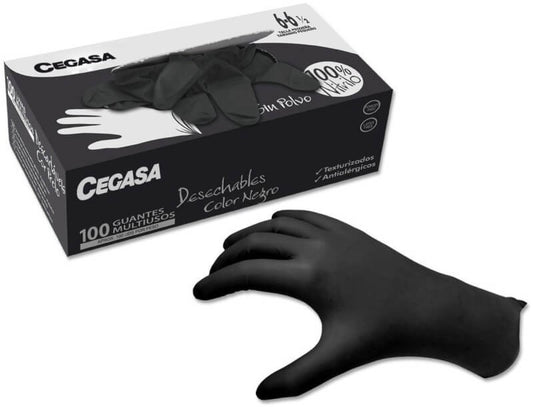 Cegasa Guante Nitrilo PQÑ Negro 100 Und - Protección y Versatilidad al Alcance de Tus Manos