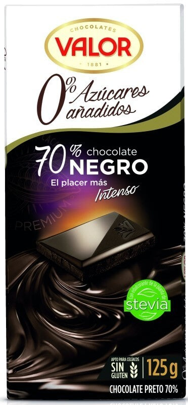 Valor Chocolate 70% Negro Intenso 125 Gr
