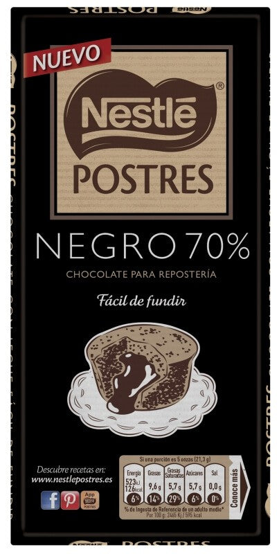 Nestlé Postre Negro 70% 170 Gr