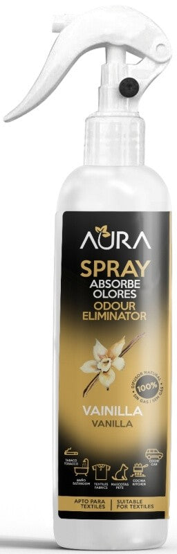 Aura Spray Absorbe Olores Vainilla 250 ml – Neutraliza Aromas y Aporta Frescura a tus Textiles
