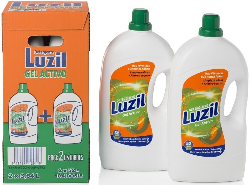 Luzil Detergente Líquido Gel Activo 52D 3,64L Duplo