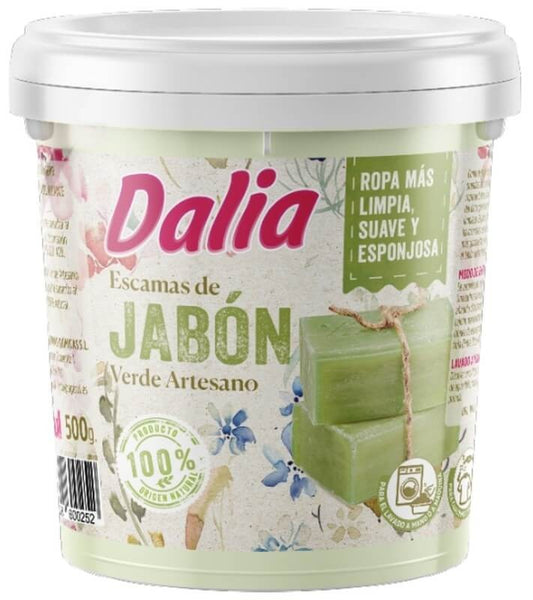 Dalia Escamas de Jabón Verde Artesano 500G – Limpieza Natural y Suavidad