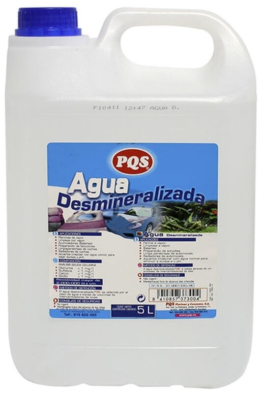 PQS Agua Desmineralizada 5L - Agua Pura para Uso Doméstico e Industrial