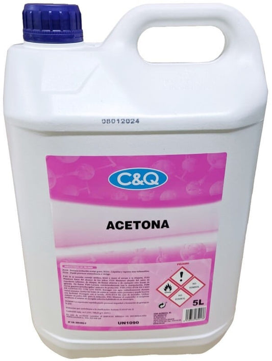 Acetona Pura 5L Profesional C&Q – Para Uñas, Limpieza y Esmaltes