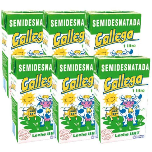 Gallega Leche Semidesnatada Pack 6 x 1L - Calidad y Sabor Natural