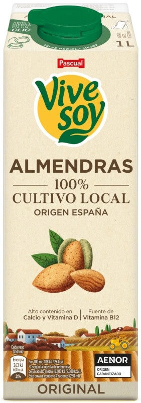 Vive Soy Leche Almendras Pk 6 x 1 L