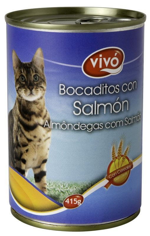 Vivó Bocaditos con Salmón para Gato 415G - Delicioso y Nutritivo para tu Felino