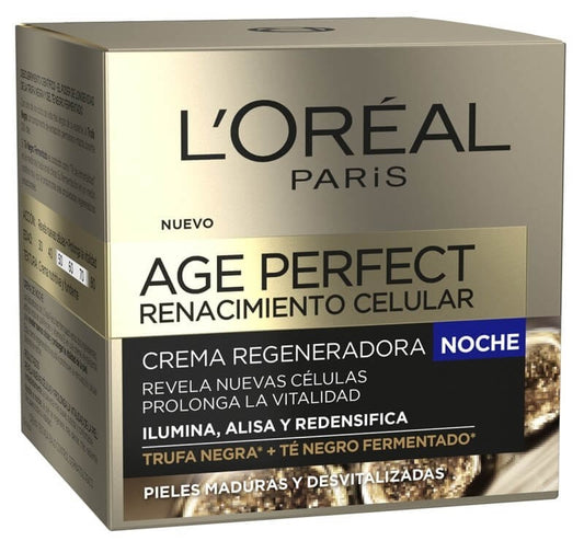 L'Oréal Paris Age Perfect Renacimiento Celular Crema Regeneradora Noche 50 ml - Reactiva la Juventud de tu Piel Mientras Duermes