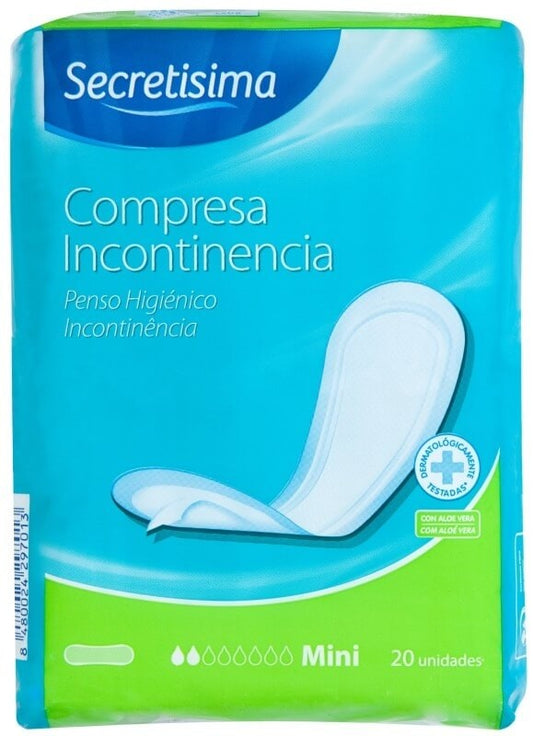Secretisima Compresa Incontinencia Mini 20 Unidades – Protección Discreta y Confort Todo el Día