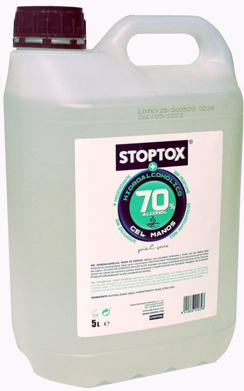Stoptox Hidroalcohólico 70% Gel Manos 5 L