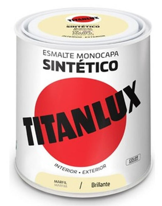 Titanlux Esmalte Sintético Marfil Brillante 250 ml – Acabado Profesional en Una Sola Capa para Interior y Exterior