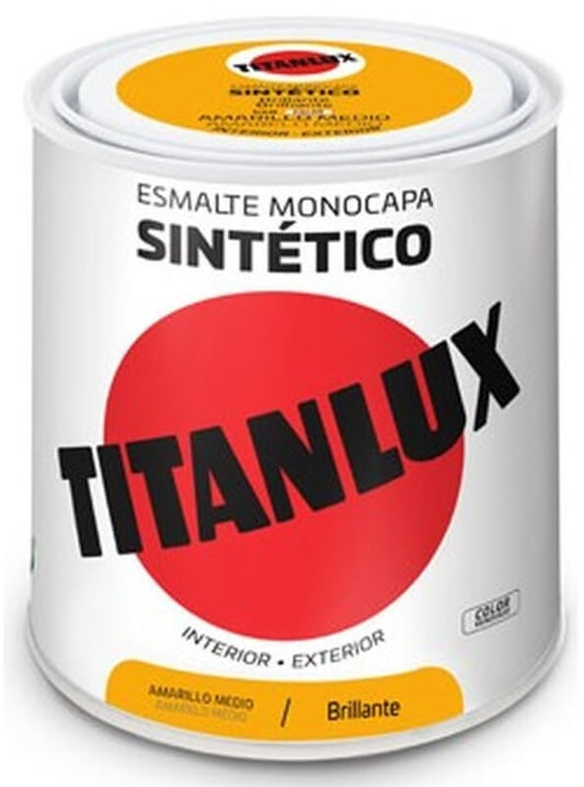 Titanlux Esmalte Monocapa Sintético Int y Ext Amarillo 568 Brillante 250 Ml