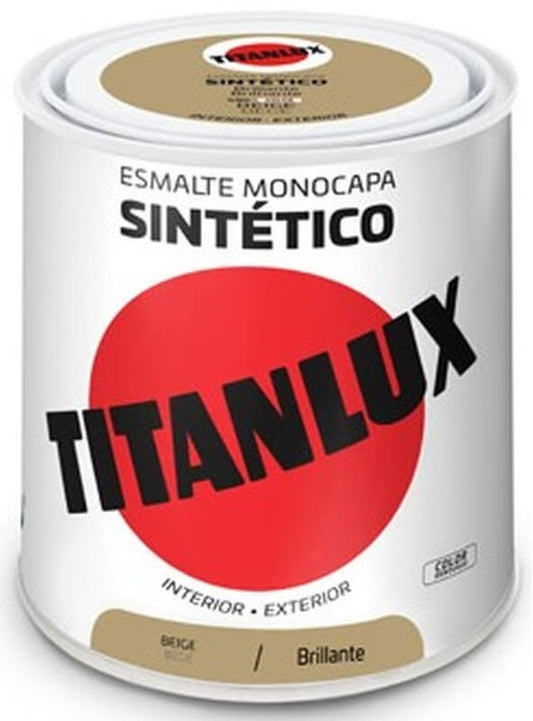 Titanlux Esmalte Monocapa Sintético Int y Ext Beige 585 Brillante 250 Ml