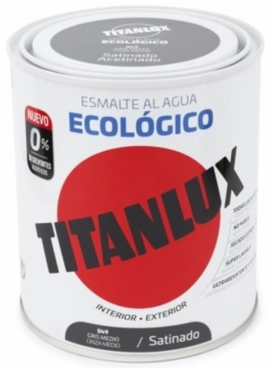 Titanlux Esmalte Al Agua Ecológico Int y Ext 549 Satinado 750 Ml