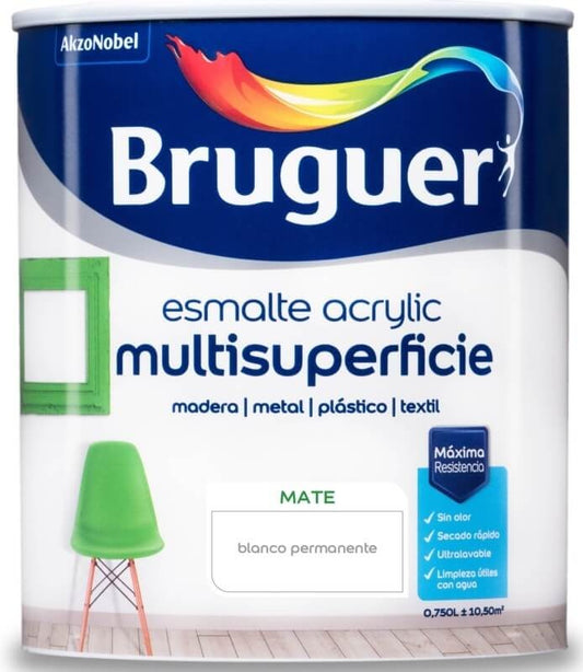 Bruguer Esmalte Acrylic Mult Mate Blanco 750 Ml